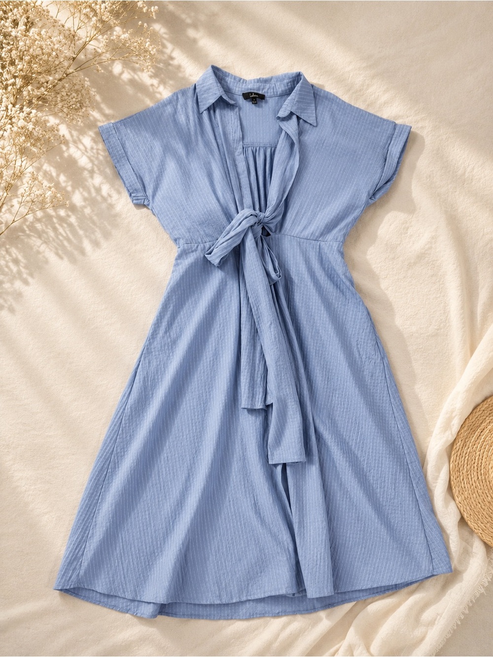 Lulus Palermo Perfection Light Blue Collared Midi Dress XL